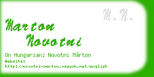 marton novotni business card
